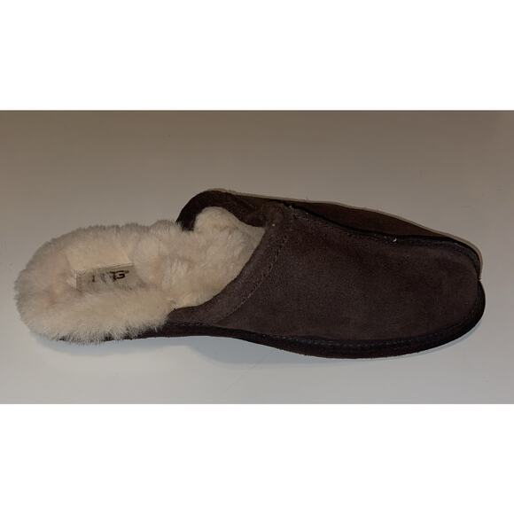 UGG Leisure Suede UGG Wool Lamb Fur Lined Slides Slippers Men's Size 9 Brown - Picture 5 of 7